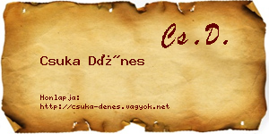 Csuka Dénes névjegykártya